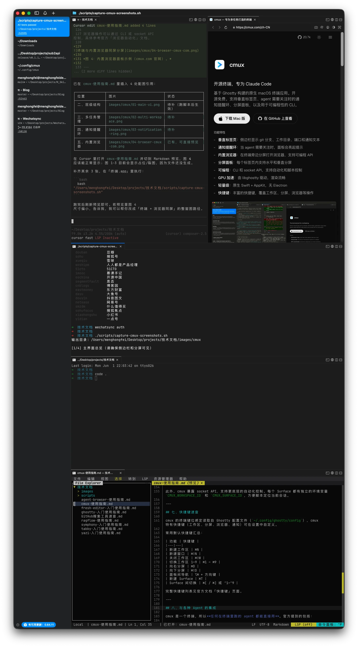 cmux 主界面
