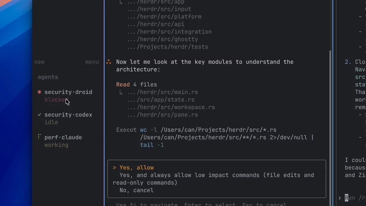 侧边栏同时标出 blocked、idle 和 working